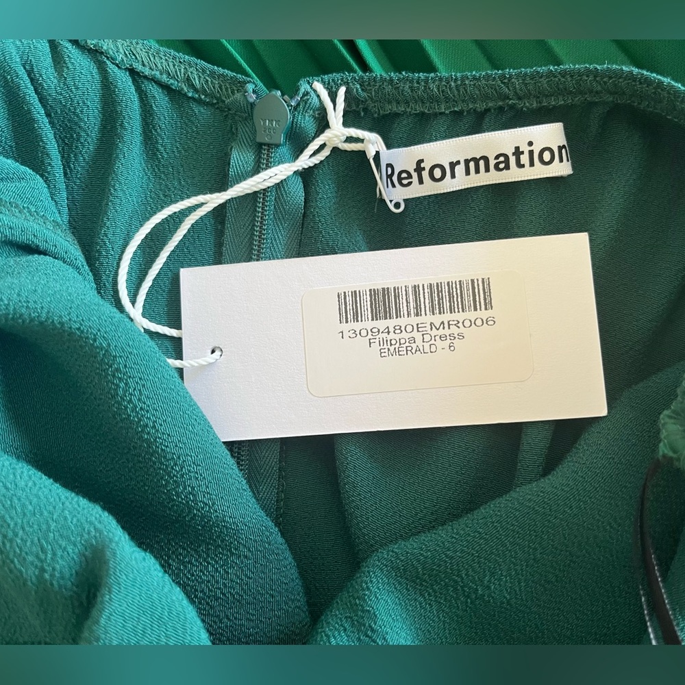 NWT Reformation Filippa Sleeveless Midi Dress in Emerald Green - Picture 7 of 7